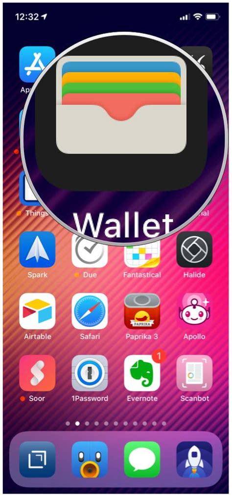 Open Wallet app on iOS 15
